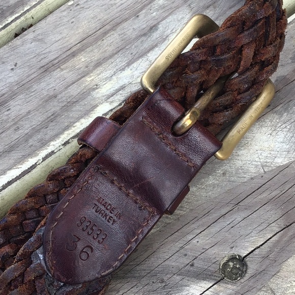 Nautica Braided Leather Belt Dark Brown L 36/90 - Picture 4 of 6